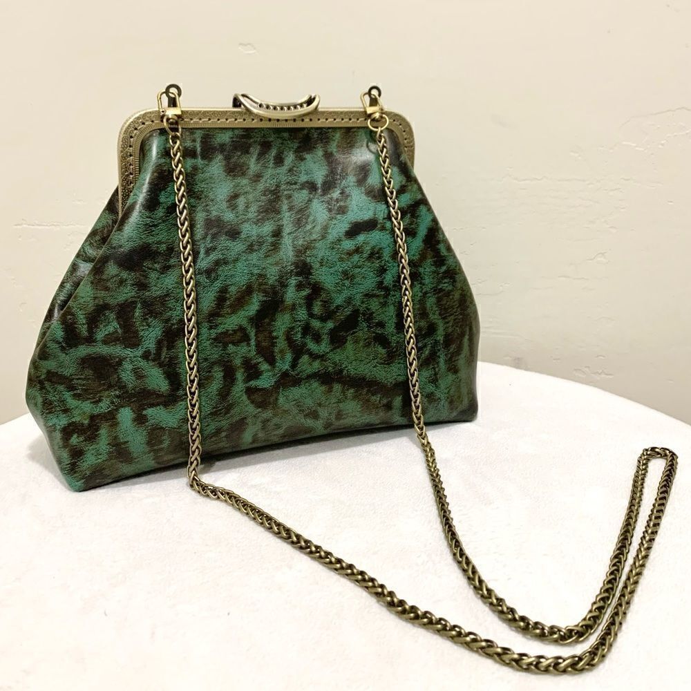Vintage Handmade Genuine Premium Leather Push Lock Clutch/Shoulder Bag/Crossbody